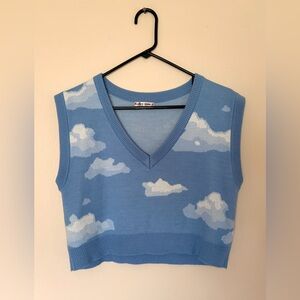 Bailey Blue Cloud Pattern Crop Top